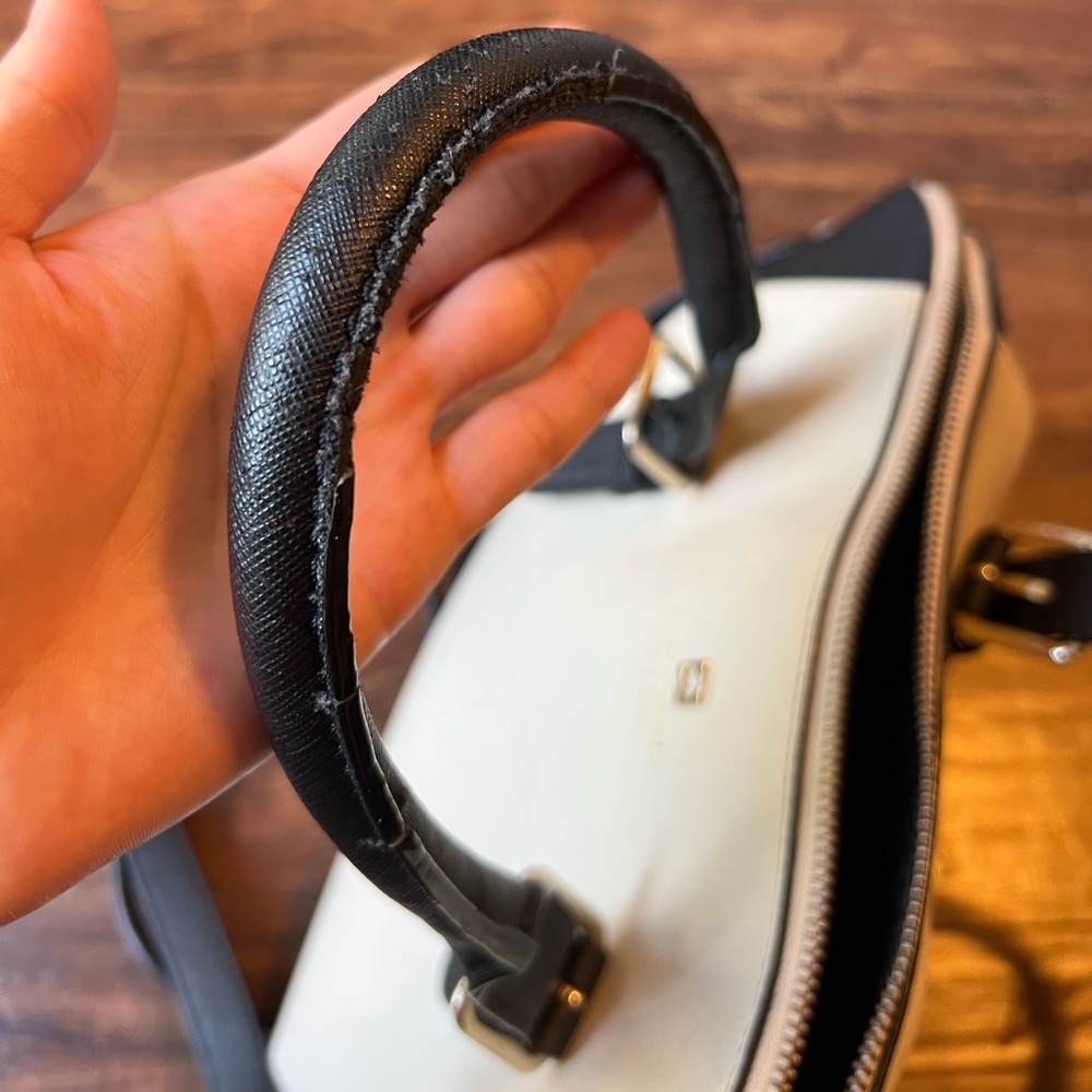 Kate Spade Black and Cream Satchel with Structured Design - Picture 9 of 13